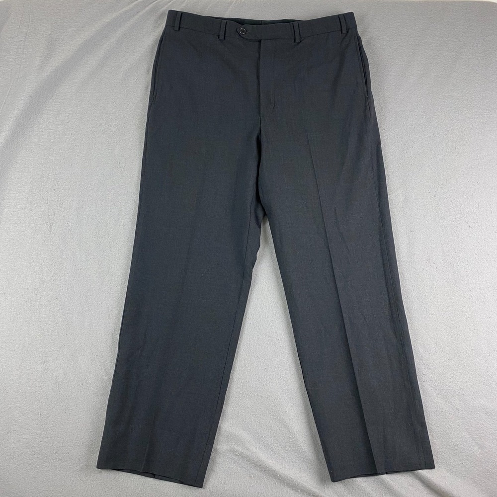 Brooks Brothers 346 Dress Pants Mens 36x29 stretch Charcoal Wool